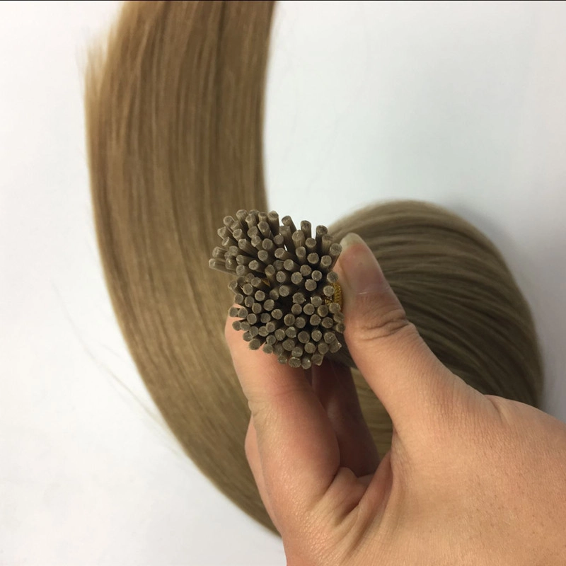 Factory supply brazilian virgin human hair light brown pre bonded i tip hair extensions HJ 036